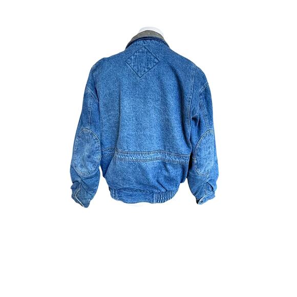 VTG 80s Mirage Jean Jacket Mens L Blue Denim Bomber Western Boho Indie - Picture 9 of 9